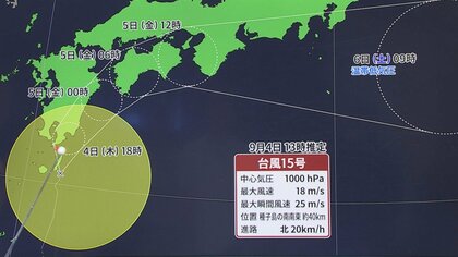 Typhoon Scuttles Toward Shikoku: Late Night Strike Feared