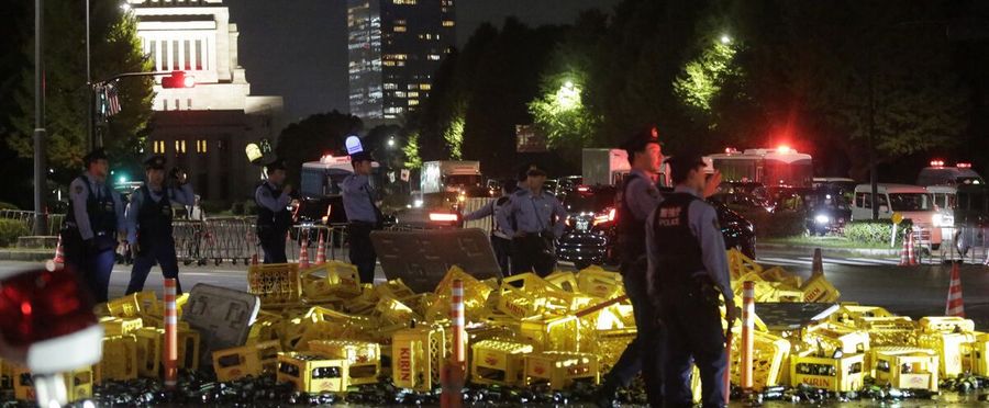 Beer Bottles Scatter Amid Heightened Alert Around Parliament