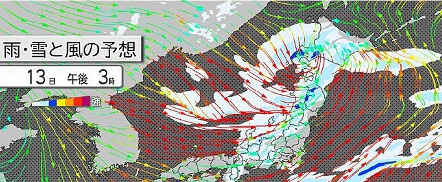 A Wintry Mix Pelting the Sea of Japan Coastline